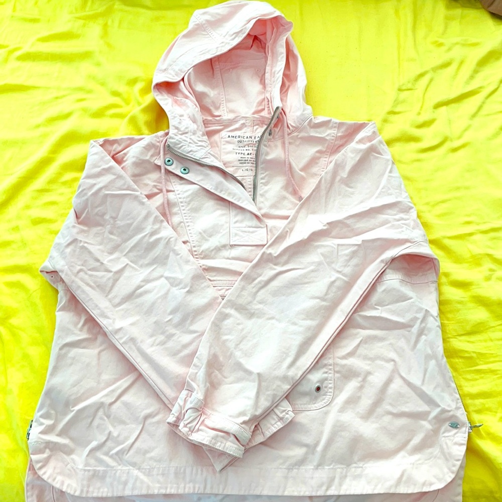 American Eagle pink hoodie windbreaker/jacket
